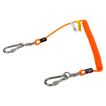 Safety lanyard with turnable carabiners